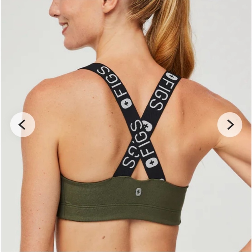 Figs Under Scrubs Olive Green Sports Bra Large - Picture 2 of 6